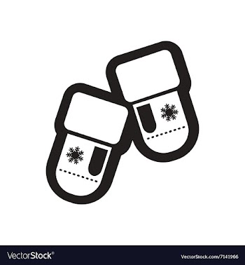 Flat icon in black and white mittens vector image