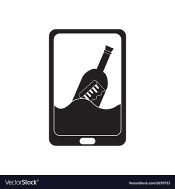 Flat icon in black and white mobile app vector image