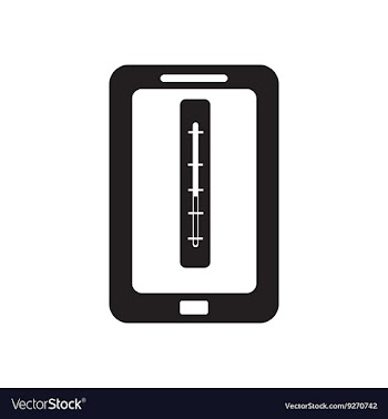 Flat icon in black and white mobile app vector image