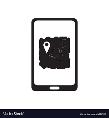 Flat icon in black and white mobile app vector image