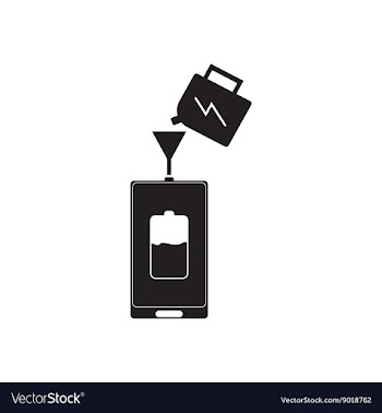 Flat icon in black and white mobile battery vector image