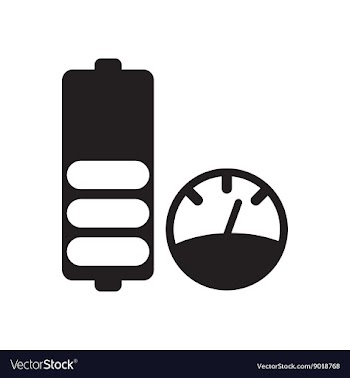 Flat icon in black and white mobile battery vector image