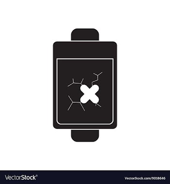 Flat icon in black and white mobile phone battery vector image