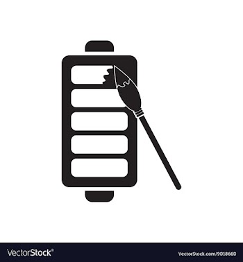 Flat icon in black and white mobile phone battery vector image
