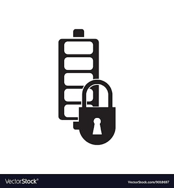 Flat icon in black and white mobile phone battery vector image