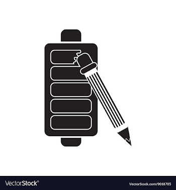 Flat icon in black and white mobile phone battery vector image