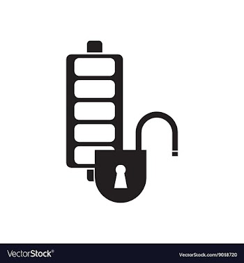 Flat icon in black and white mobile phone battery vector image
