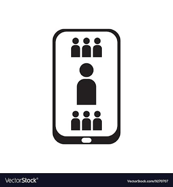 Flat icon in black and white mobile phone contacts vector image