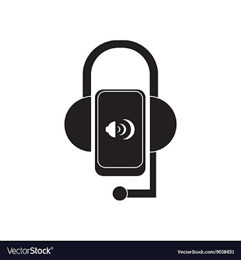 Flat icon in black and white Mobile Phone Headset vector image