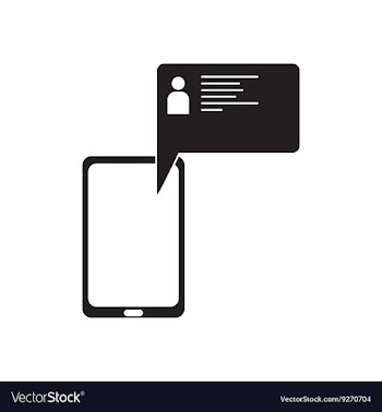 Flat icon in black and white mobile phone message vector image