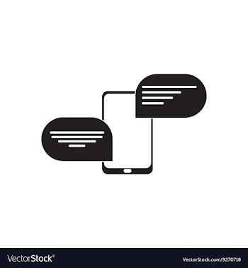 Flat icon in black and white mobile phone message vector image
