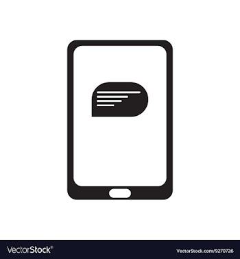 Flat icon in black and white mobile phone message vector image