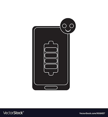 Flat icon in black and white mobile phone vector image
