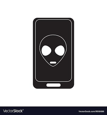 Flat icon in black and white mobile phone vector image