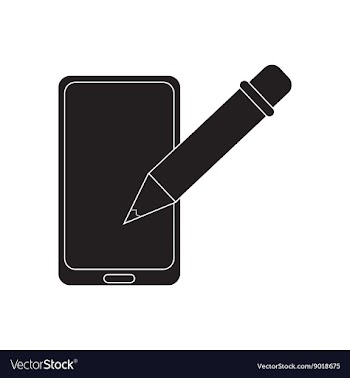 Flat icon in black and white mobile phone vector image