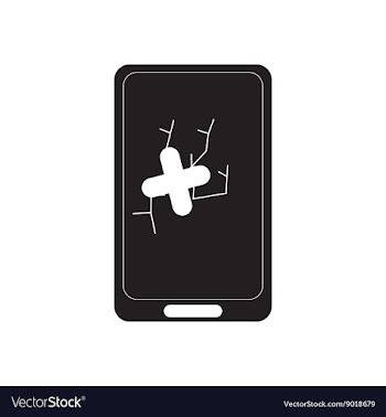 Flat icon in black and white mobile phone vector image