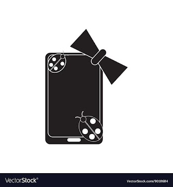 Flat icon in black and white mobile phone vector image