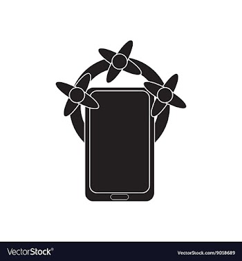 Flat icon in black and white mobile phone vector image