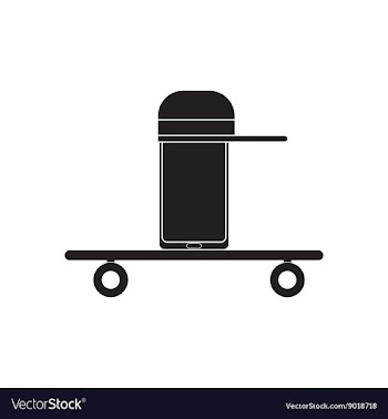 Flat icon in black and white mobile phone vector image