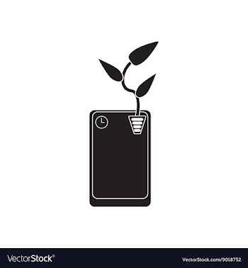 Flat icon in black and white mobile phone vector image