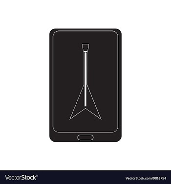 Flat icon in black and white mobile phone vector image