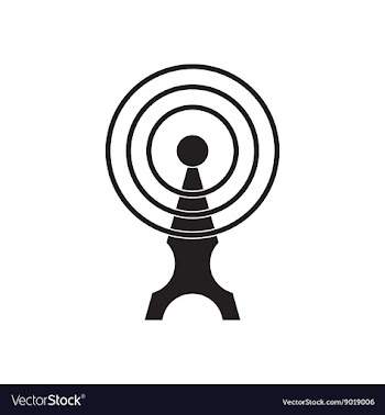 Flat icon in black and white mobile Wi fi tower vector image