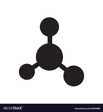 Flat icon in black and white molecule vector image