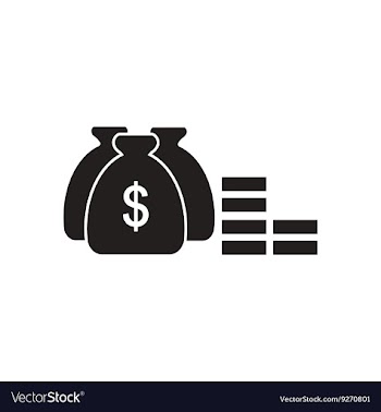 Flat icon in black and white money bag vector image