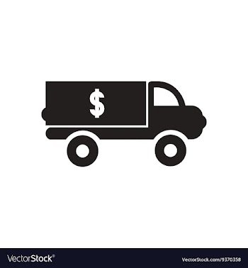 Flat icon in black and white money car vector image
