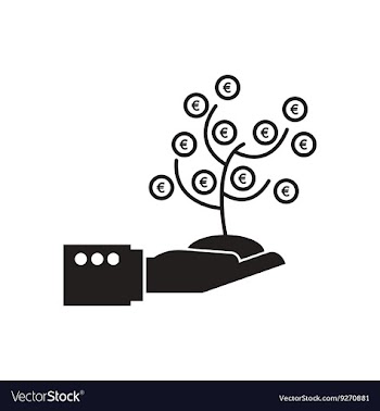 Flat icon in black and white Money Tree in hand vector image