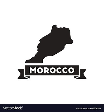 Flat icon in black and white Morocco map vector image