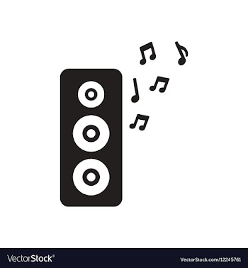 Flat icon in black and white musical speaker vector image