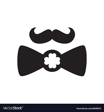 Flat icon in black and white mustache tie vector image