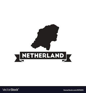 Flat icon in black and white netherlands map vector image