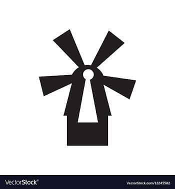 Flat icon in black and white netherlands mill vector image