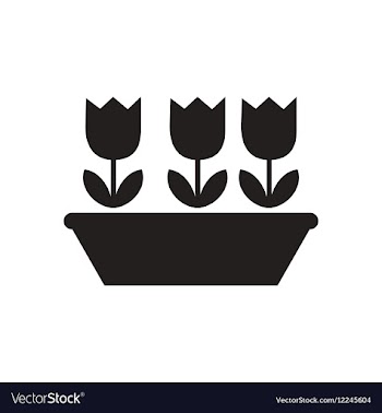 Flat icon in black and white netherlands tulips vector image