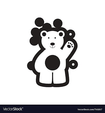 Flat icon in black and white northern bear vector image