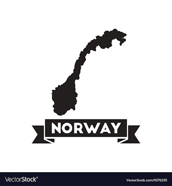Flat icon in black and white Norway map vector image