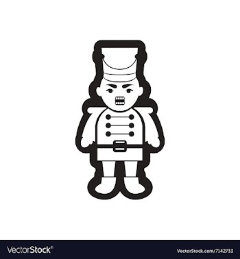 Flat icon in black and white nutcracker vector image