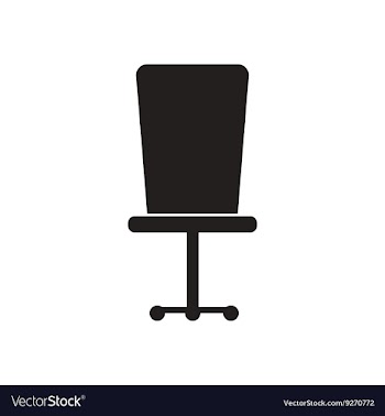 Flat icon in black and white office chair vector image