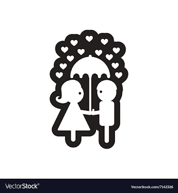 Flat icon in black and white pair of lovers vector image