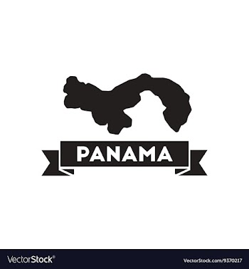 Flat icon in black and white Panama map vector image