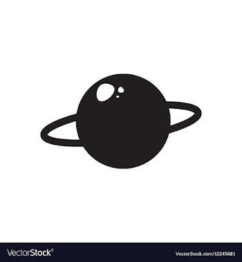 Flat icon in black and white planet vector image