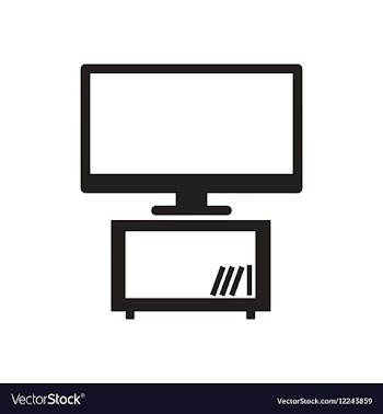 Flat icon in black and white plasma TV vector image