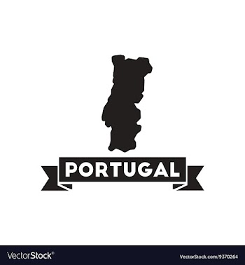 Flat icon in black and white Portugal map vector image