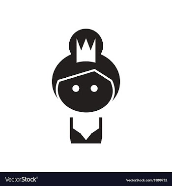 Flat icon in black and white princess vector image