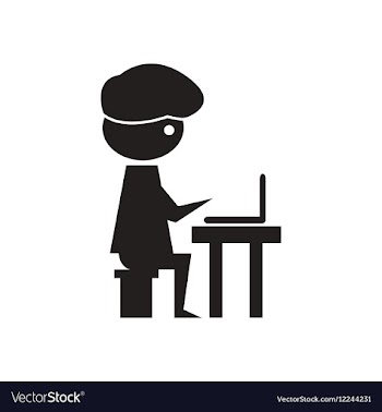 Flat icon in black and white programmer vector image