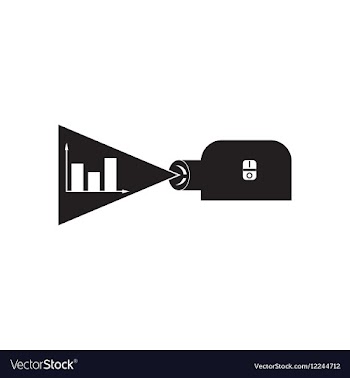 Flat icon in black and white projector vector image