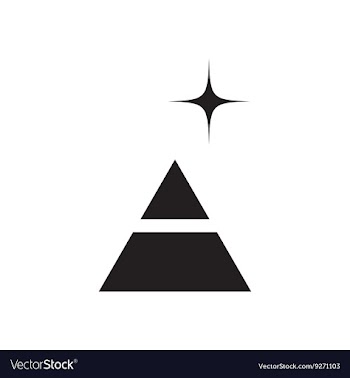 Flat icon in black and white pyramid vector image