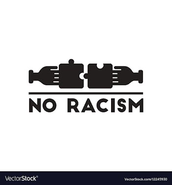 Flat icon in black and white racism vector image